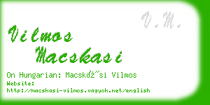 vilmos macskasi business card
